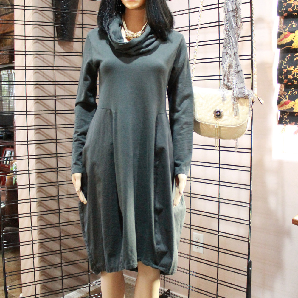 Cowl Neck Bubble Dress - Picture 1 of 4